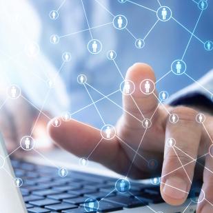 ressources humaines, main et hologramme