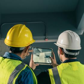 techniciens faisant un diagnostic d'un bâtiment