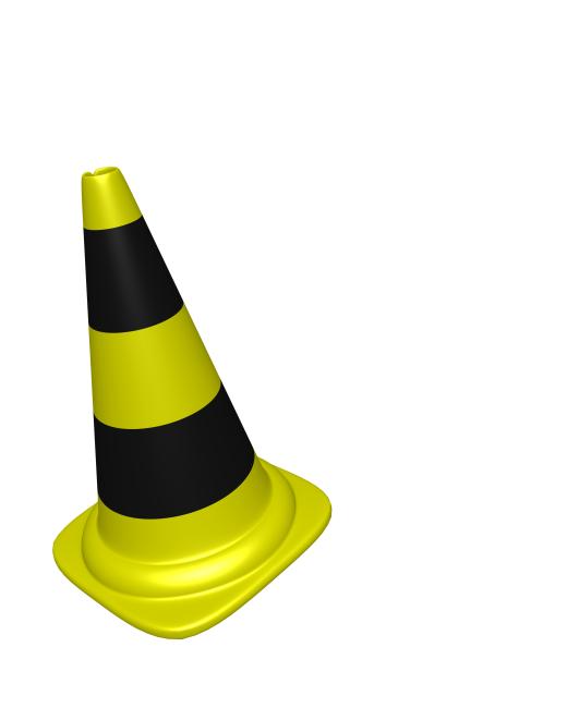 cone de chantier noir et jaune