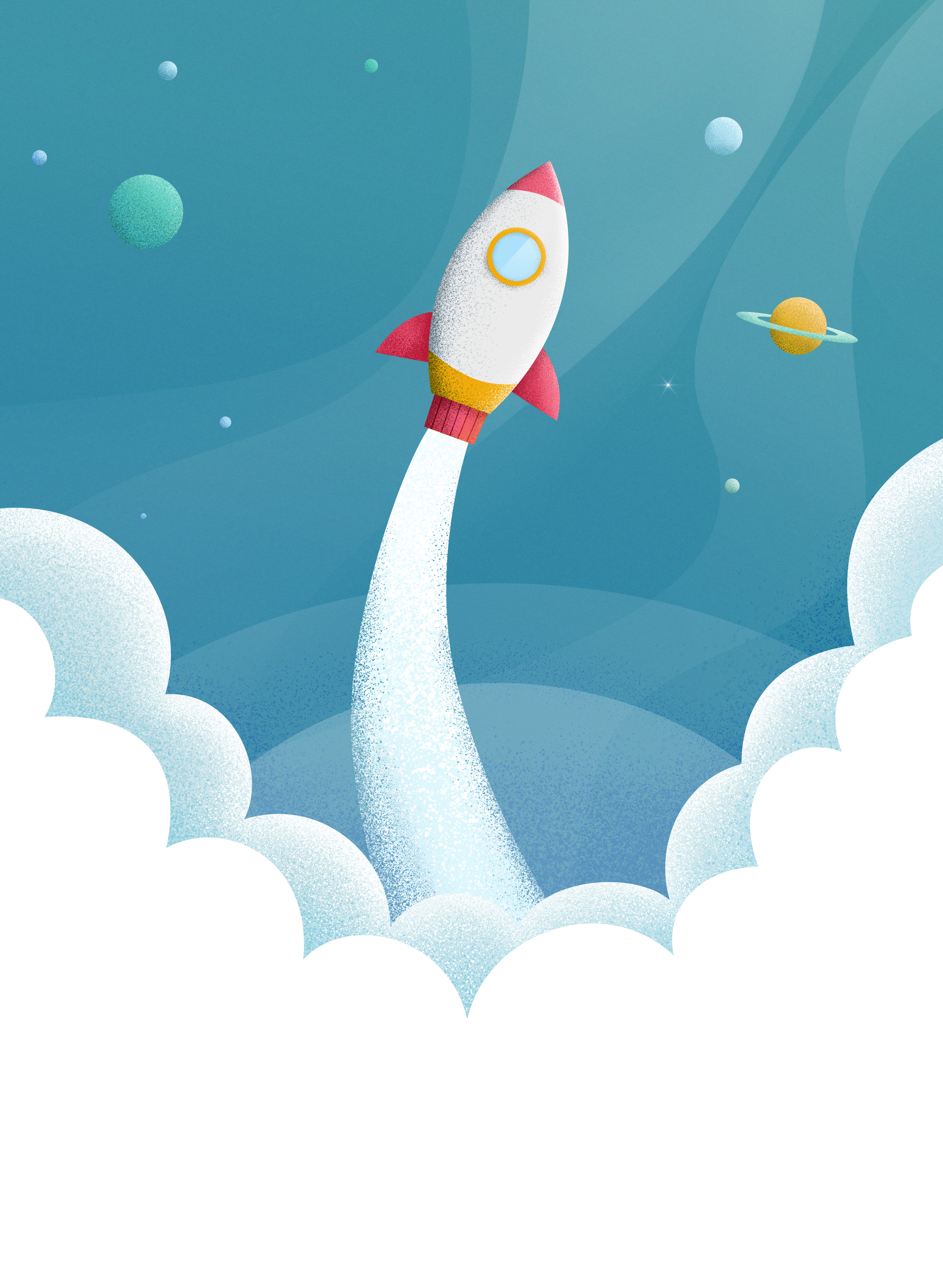 illustration fusée dans l'espace