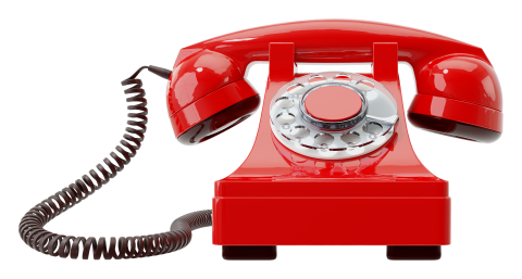 téléphone rouge détourée